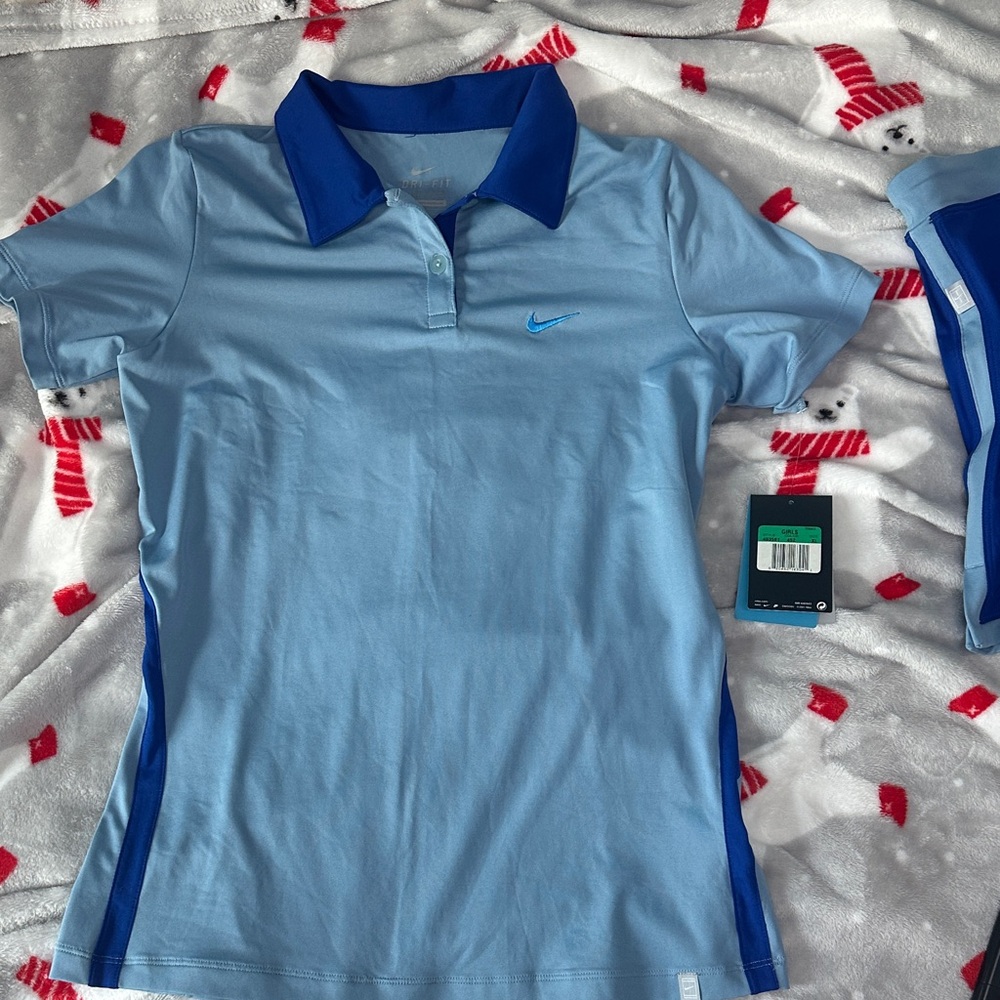Nike Sky Blue Polo with Navy Accents